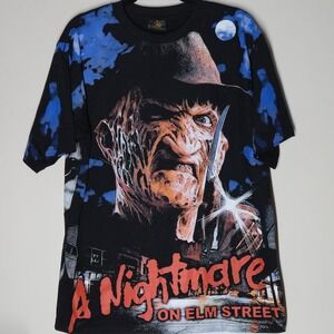 Nightmare On Elm Street Freddy Krueger Horror Movie AOP Shirt Size XL